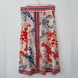 Rachel Zoe Large Linen Nautical Lobster Skirt
